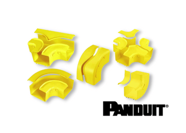 Panduit® FiberRunner® Cable Routing Systems centered on a white background with the Panduit® logo in the bottom right corner.